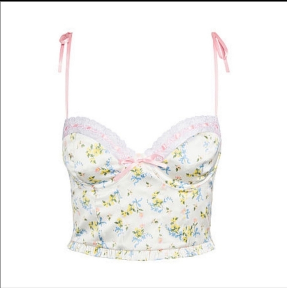 FOR LOVE & LEMONS Floral Print Charlotte Bustier - Picture 1 of 5